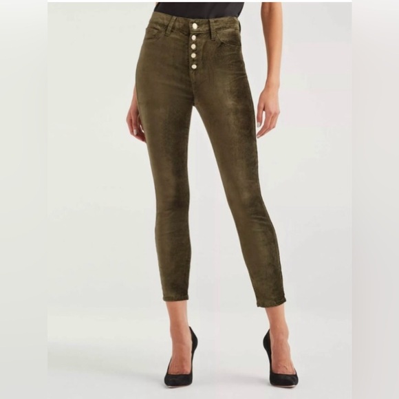 7 For All Mankind Denim - 7 for All mankind high waist Velvet Olive Green Pants